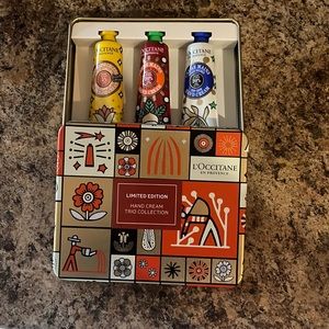L’occitane Limited edition hand cream set in keepsake tin.